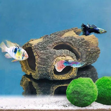 Tree Trunk Cave Decoration Fish Tank Driftwood Log Betta Shrimp Hideout