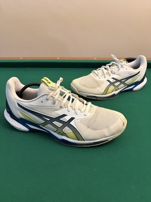 Asics Solution Speed FF Men Size 15 White Blue Pickleball Tennis Shoes 1041A438