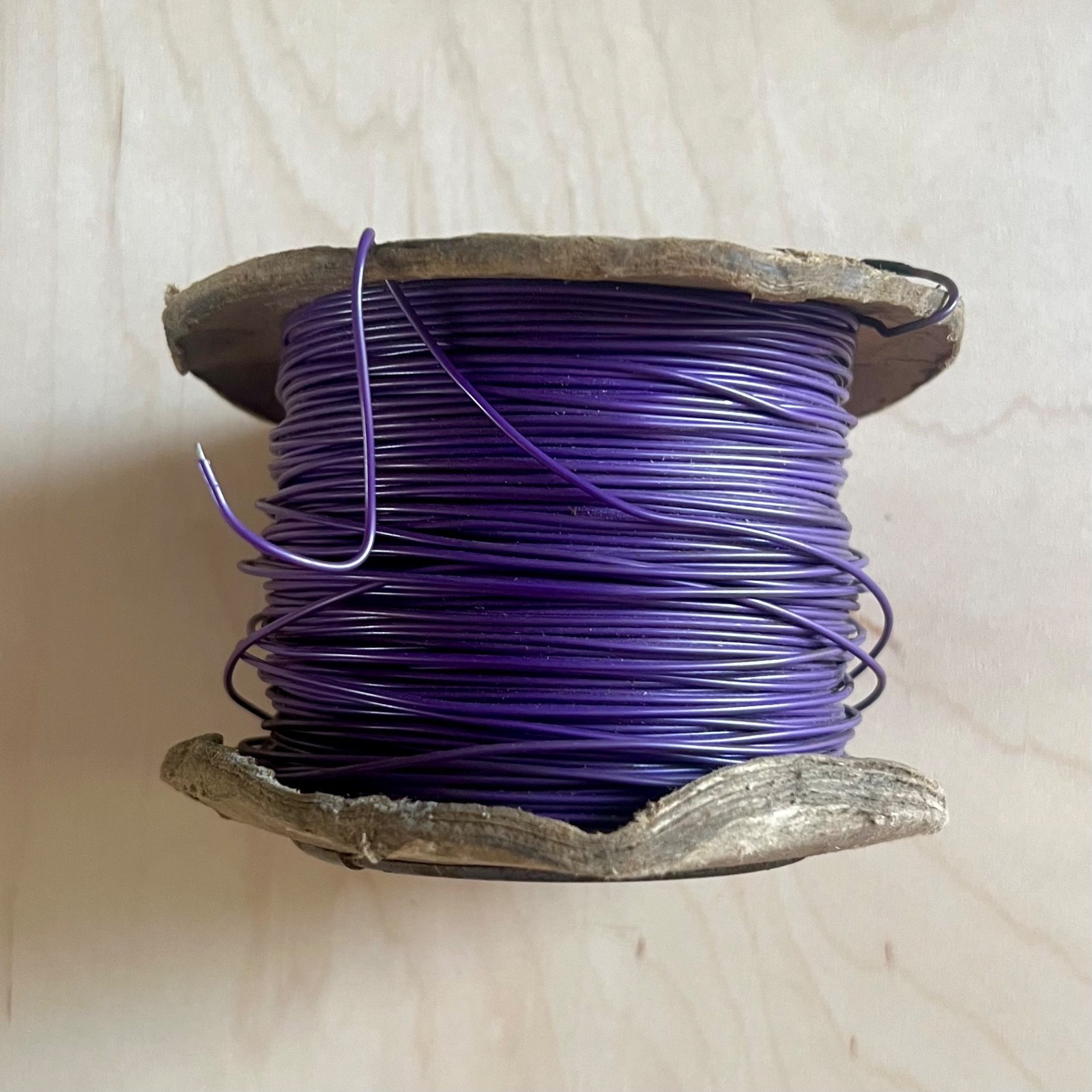 Vintage 1960’s PURPLE wiring / hook up wire - half loom - solid core circa 50m
