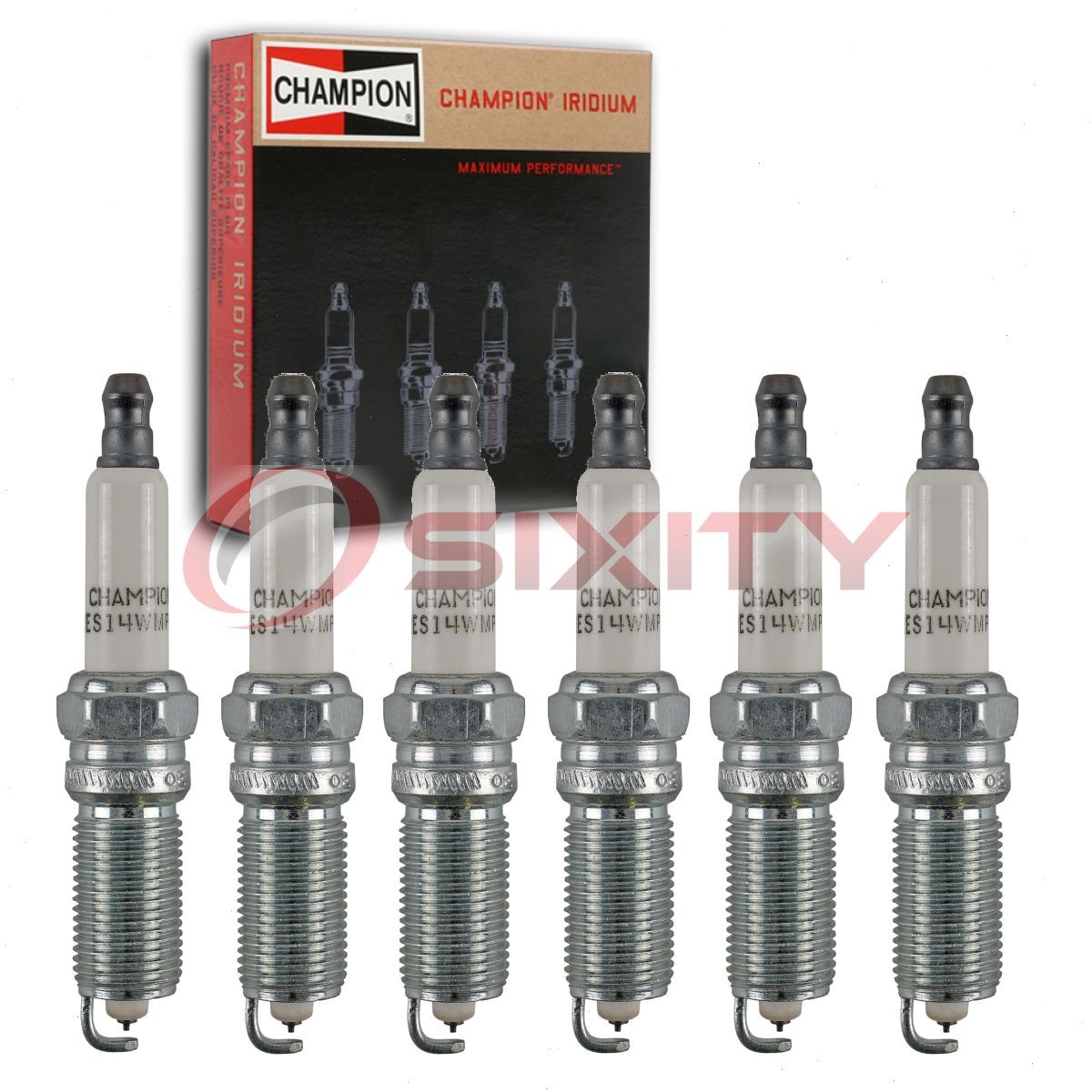 6 pc Champion Iridium Spark Plugs for 2018-2019 GMC Savana 3500 4.3L V6 wg
