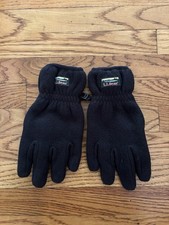 L.L. Bean Kids Black Fleece Lined Winter Gloves Size M ID 505078