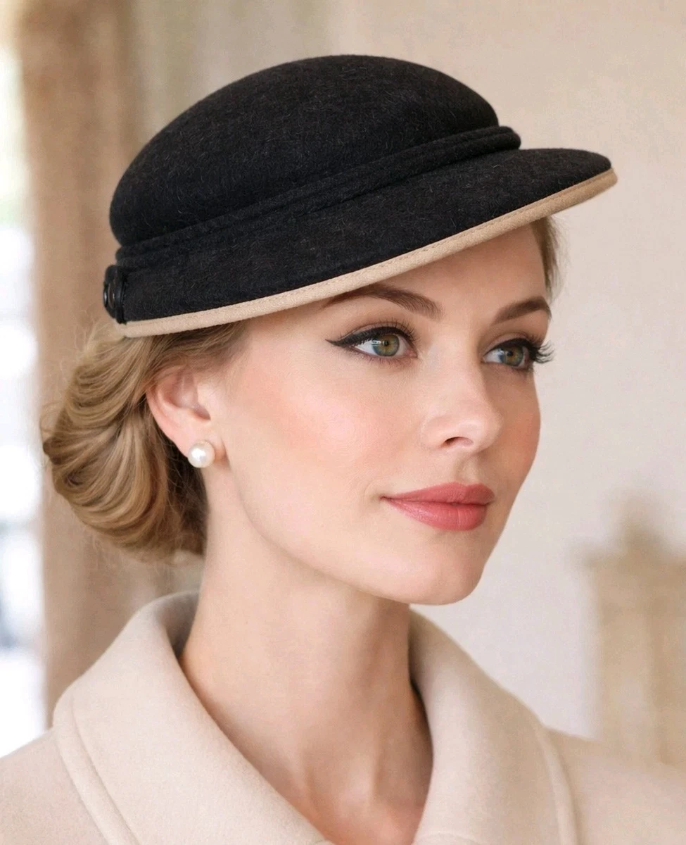 Cloche Black 1950s Vintage Hats for Women for sale | eBay display picture 1