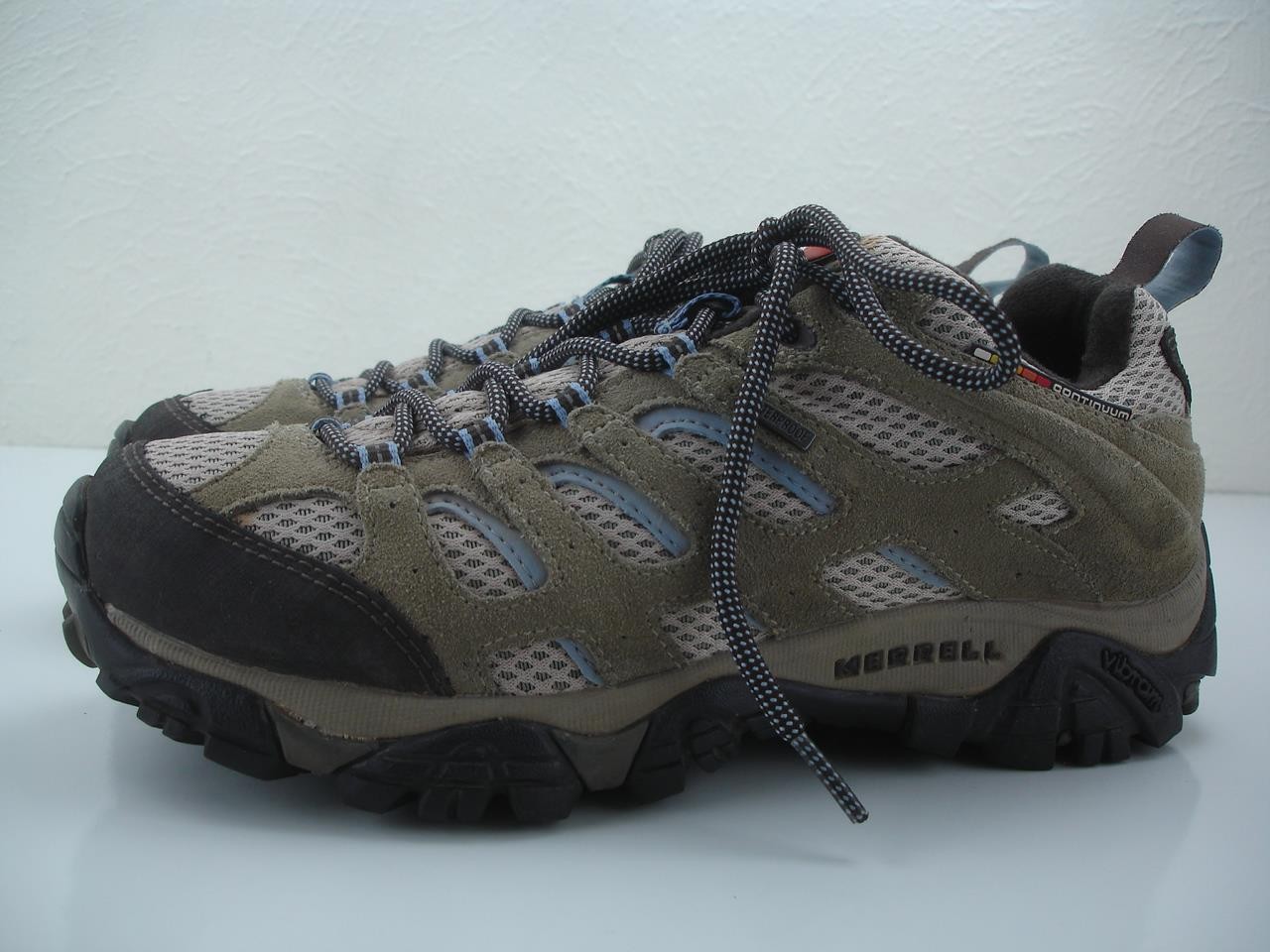 Scarpe da trekking Merrell donna taglia 9 5 M Moab polvere oliva impermeabili pelle scamosciata
