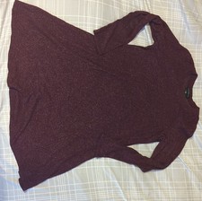 FORTUNE + IVY Burgundy Long Sleeve Sweater Dress Round Neck Size S