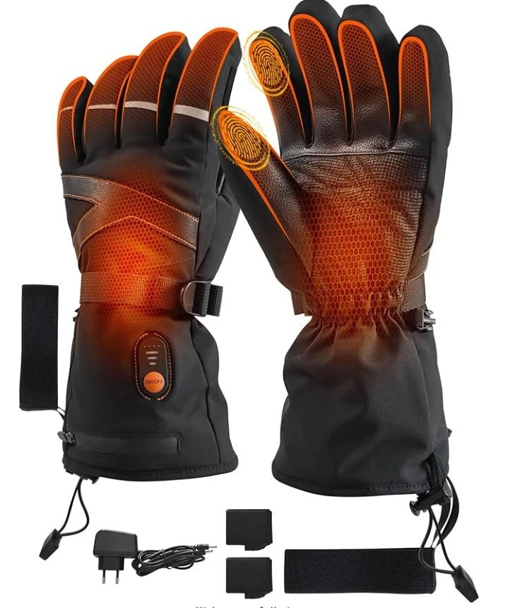 Heated Gloves for Men Women, Electric Rechargeable Battery, Waterproof - Size L