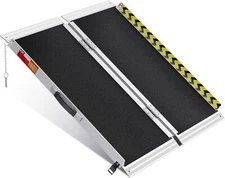 2/3/4/5/6/7/8/10 ft Folding Aluminum Wheelchair Ramp Medical Mobility Threshold