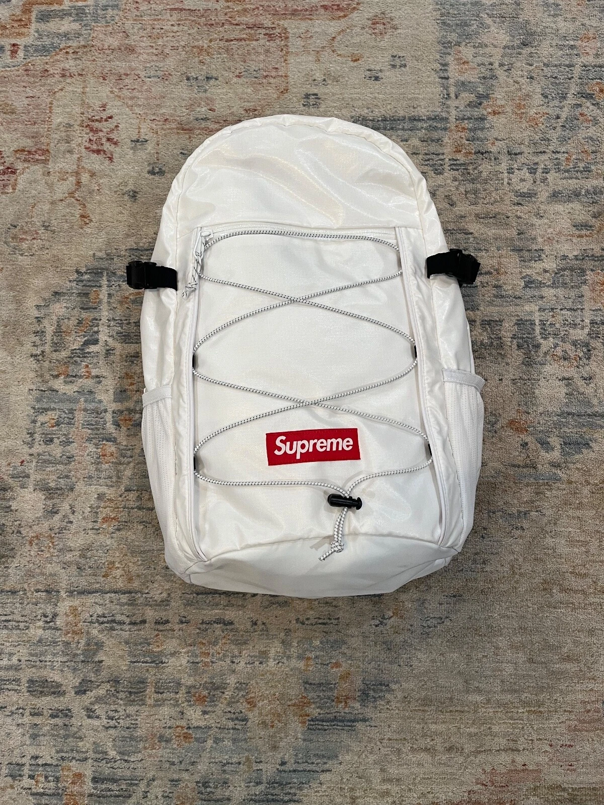Sac à dos Supreme Cordura FW17 Ripstop nylon blanc   100% authentique