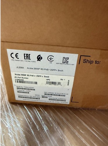 NEW HPE ARUBA 2930F 8G POE+ 2SFP+ JL258A#ABA - Afbeelding 5 van 8