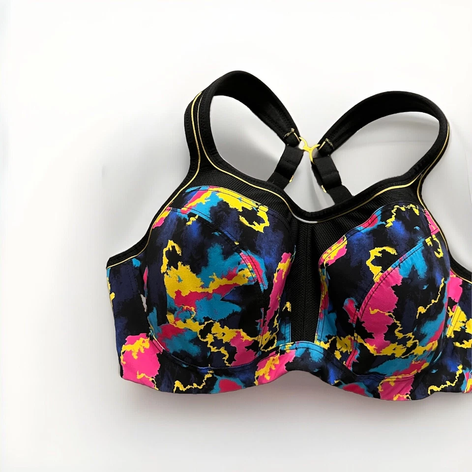 Sujetador deportivo Panache US 36DD con aros cobertura completa estampado eléctrico Foto 2 de 4