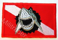 Diver Down Shark Diver Embroidered Scuba Flag Patch