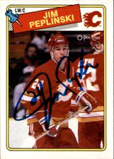 Jim Peplinski Signed Auto 1988-89 O-Pee-Chee card Calgary Flames