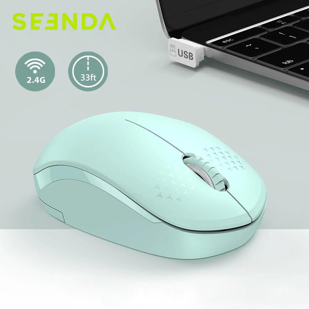 Portable 2.4GHz Silent Wireless Optical USB Mouse with Receiver