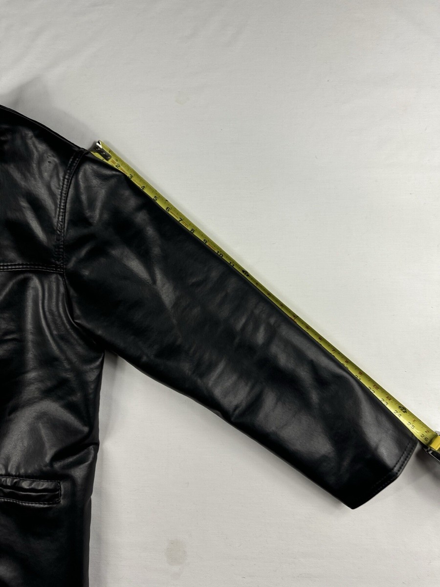 Armani A Collezioni Italian Men's Black Faux Leather Jacket Size