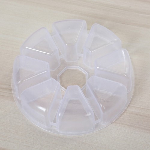 Rund 8 Gitter Klar Plastik Kiste Schmuckschachteln Perle Vorratsbehälter Craft - Bild 5 von 9