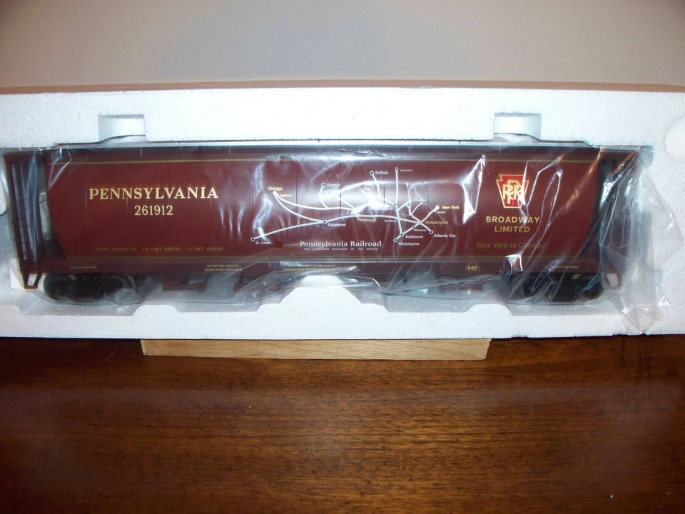 MTH PREMIER #20-97890 FERROCARRIL DE PENNSYLVANIA (MAPA) VAGÓN TOLVA CUBIERTO 100 TONELADAS Foto 4 de 4