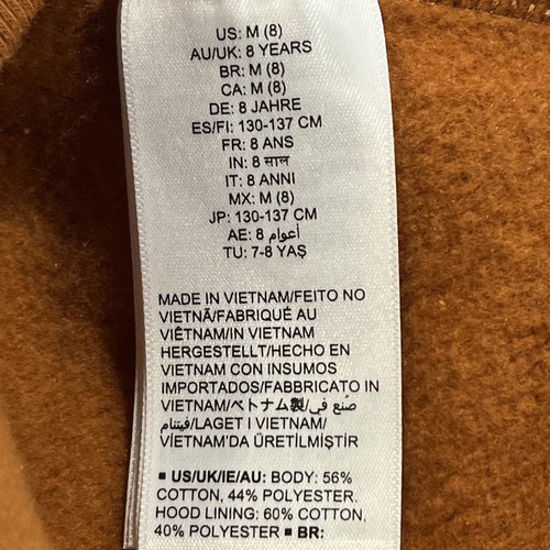 Amazon Essentials Hoodie Boys Medium 8 Light Brown Relaxed Fit Fleece Soft Comfy - Picture 7 of 8
