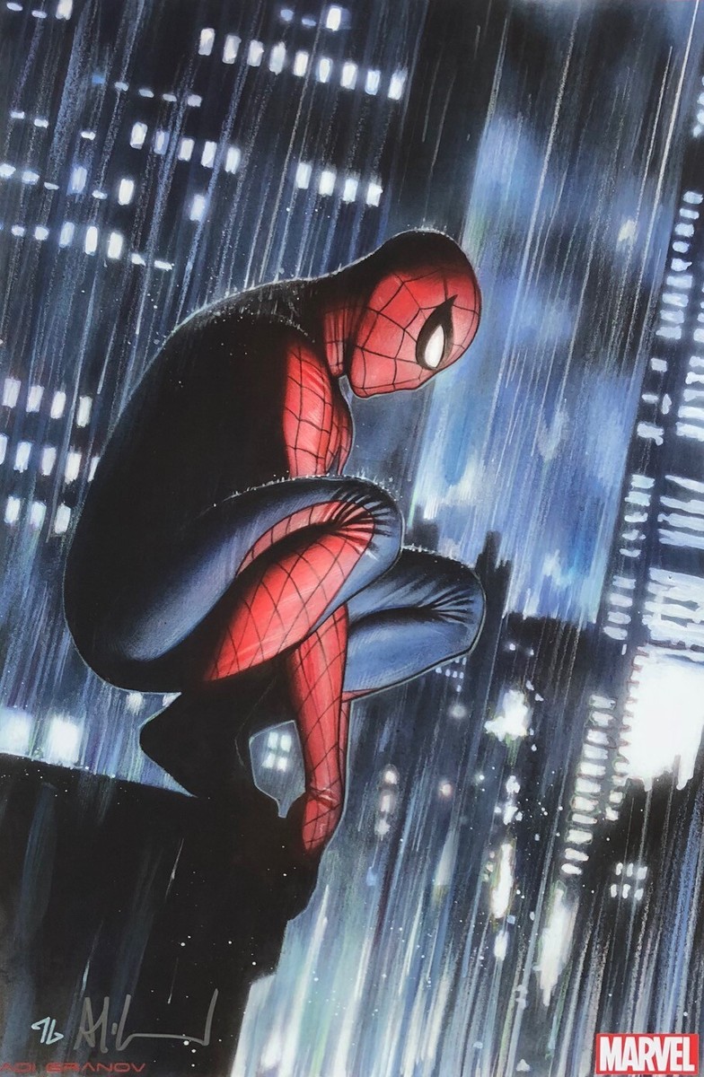 ADI GRANOV rare SPIDER-MAN print ROOFTOP A3 SIGNED limited LAST