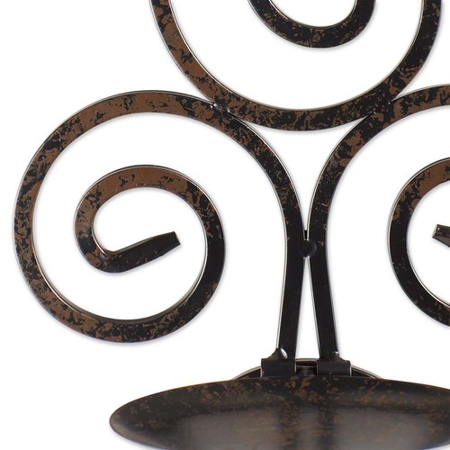 HOME LIGHTING DECOR SCROLLWORK CANDLE SCONCES SET/2 - Picture 3 of 5
