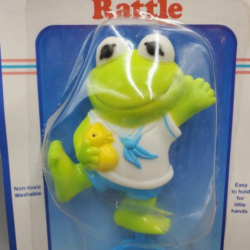 Baby Kermit Shake and Rattle Remco Muppet Babies Vintage New 6 inch - Picture 3 of 9