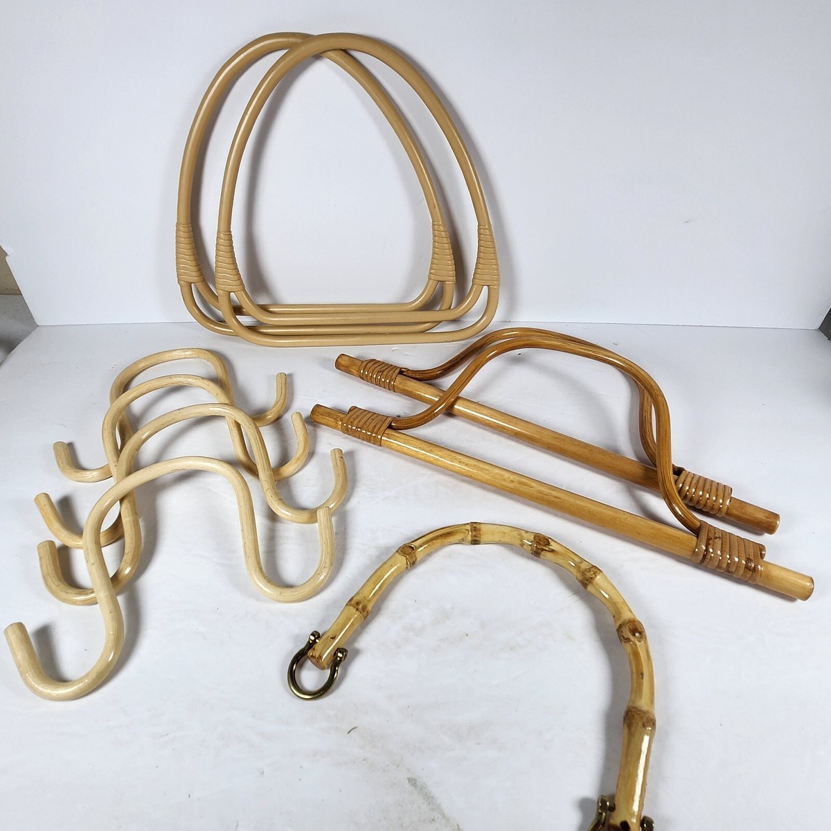 Purse Handbag Handles Wood Bamboo Rattan To Fit Purses Craft