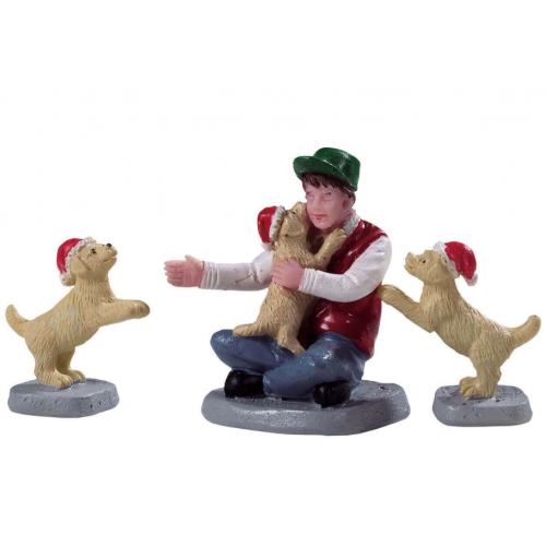 Lemax new puppies villaggio di Natale set 3 pezzi
