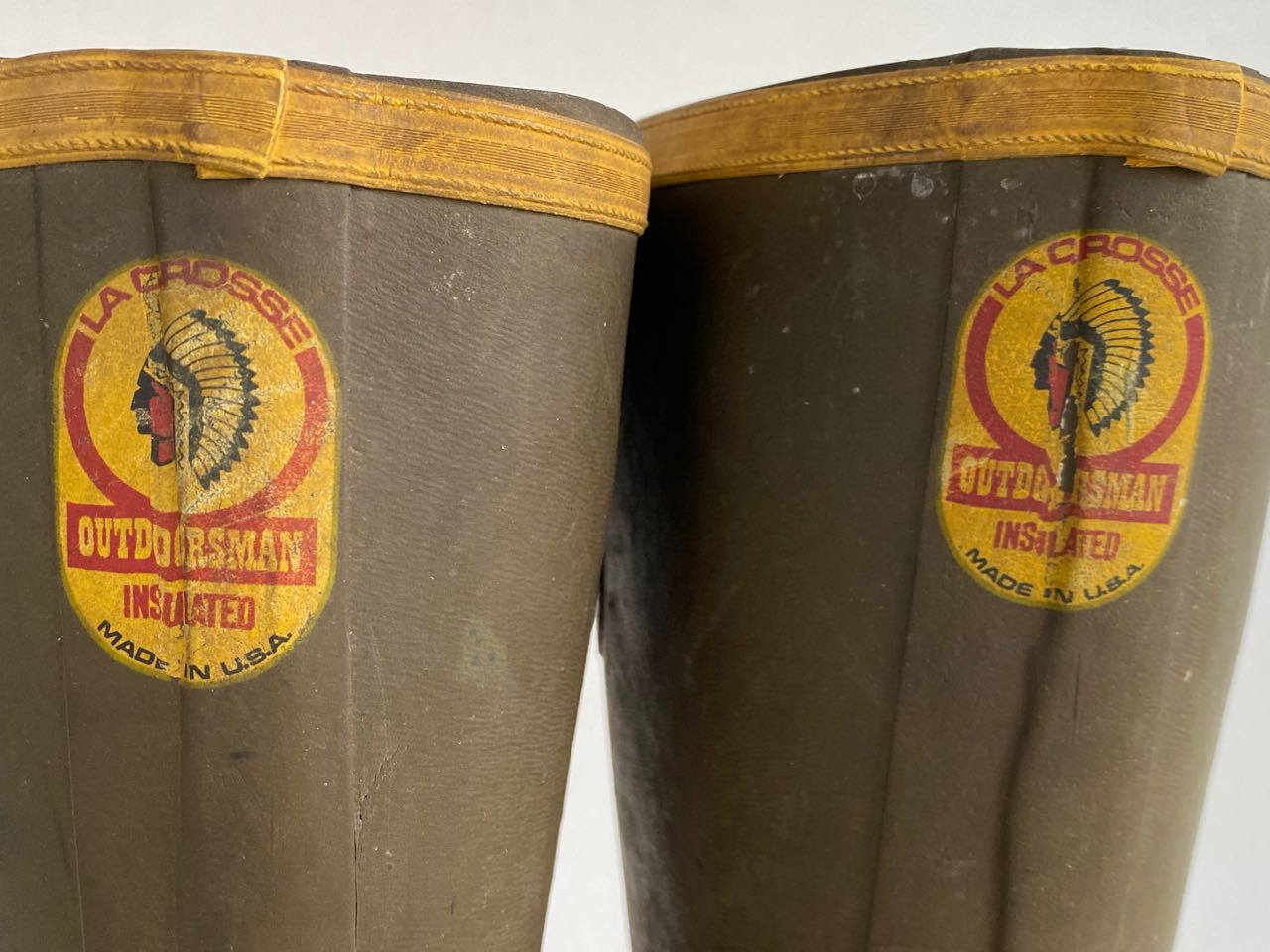 Vintage LA CROSSE Outdoorsman Insulated Rubber Hunting Boots. Size 7/8