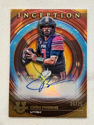 CAM RISING 2022-23 Bowman Inception University ORANGE Autograph AUTO ...