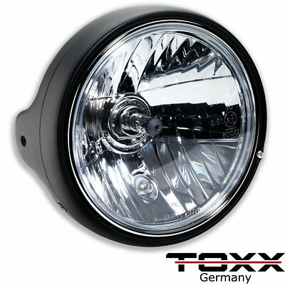 ToXx Motorrad Haupt Scheinwerfer 7Zoll H4 Bobber Scrambler Cafe Racer Umbau Klar