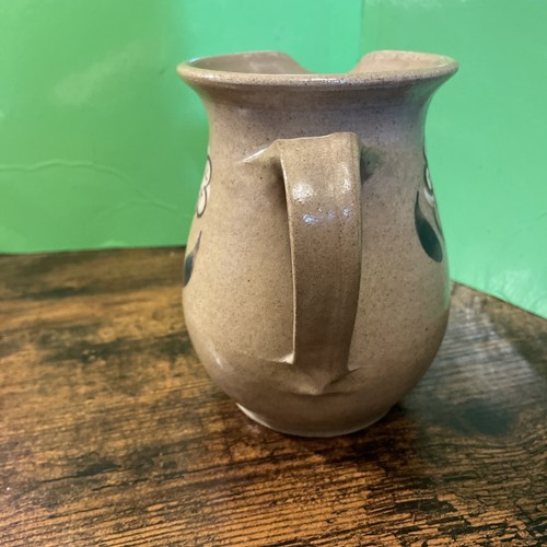 Vintage Pottery Pitcher With Flower Pattern - Foto 4 di 6