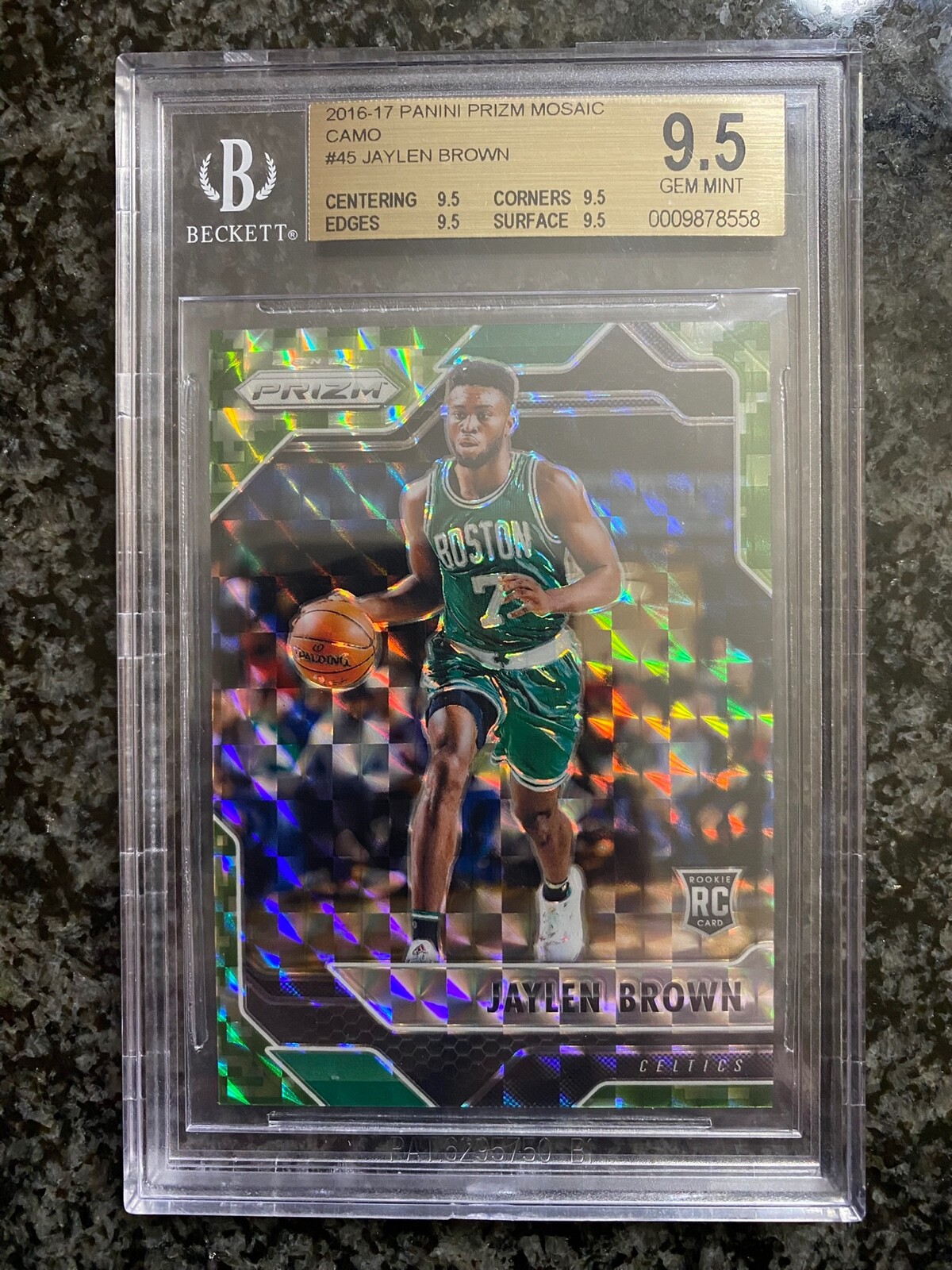 2016-17 Jaylen Brown Prizm Mosaic Camo #/25 BGS 9.5 True Gem Rookie RC Celtics