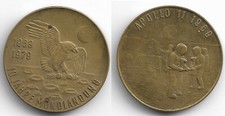 Medaille auf den 10. Jahrestag der Mondlandung 1969 - 1979 Apollo 11 Messing