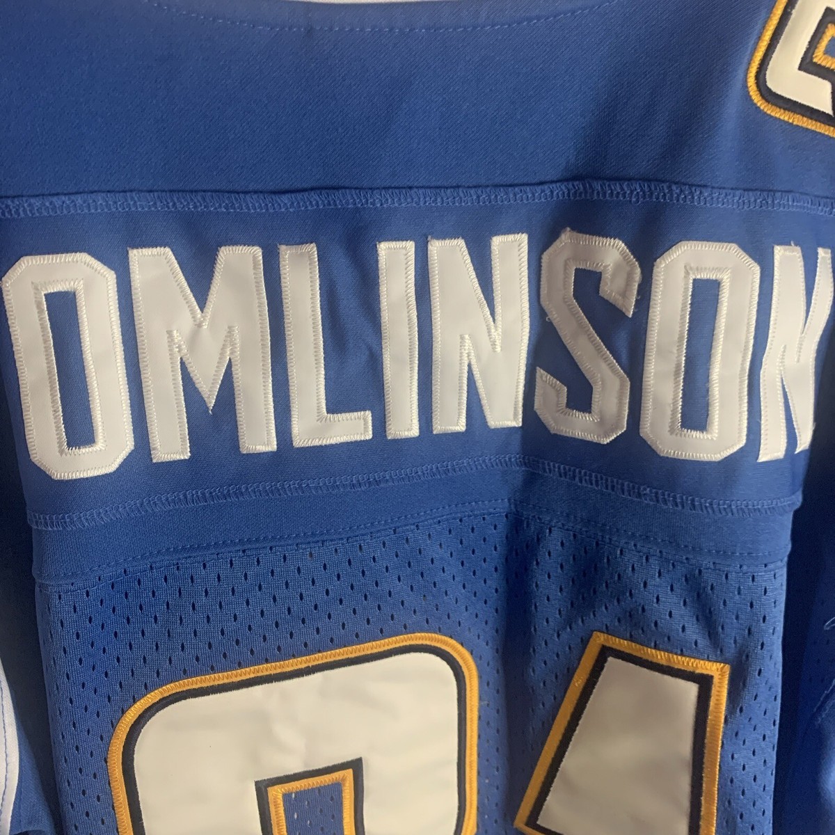 Reebok Nfl Chargers Cornflower Blue/ Short Sleeve/ V Neck Jersey