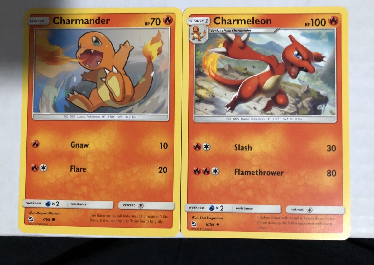 Pokemon TCG Hidden Fates Charmander Charmeleon Card Lot 7/68 & 8