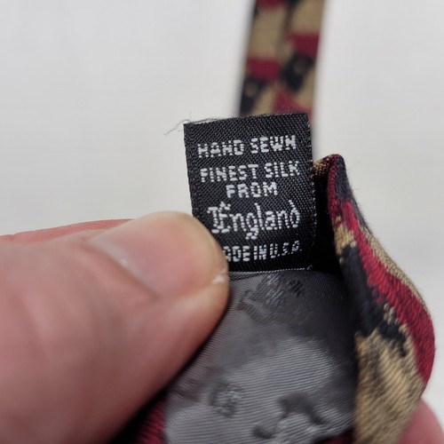 Robert Talbott Tie Black Red Gold Best Of Class Abstract Hand Sewn Silk England - Picture 11 of 12