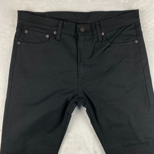 Levis 513 Jeans Herren 34x30 Schwarz Slim Straight American Stretch Dark Wash Denim