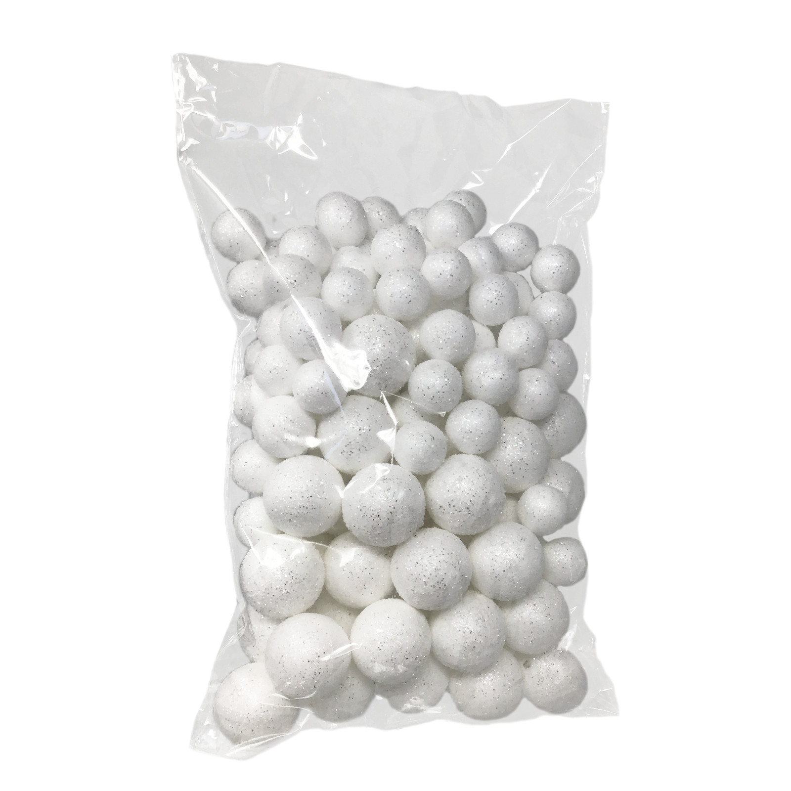 White Glitterd Foam Balls-About 500 Glitter Vase Filler Decorative Balls #3581-2