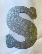New 5" Galvanized Metal Tin Letter "S" With Hanger Crafts/Home Wall Decor