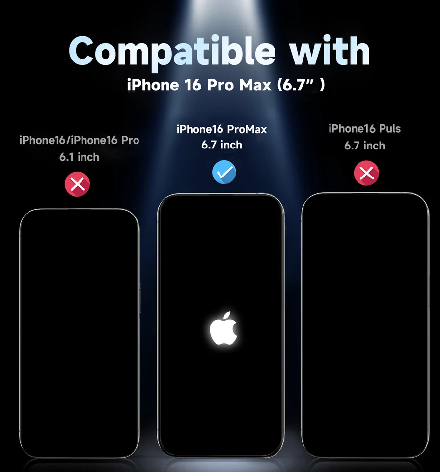 MAGIC JOHN 2 упаковки для iPhone 16 Pro Max 6,9 дюйма стекла протектор экрана прозрачный - Изображение 2 из 4