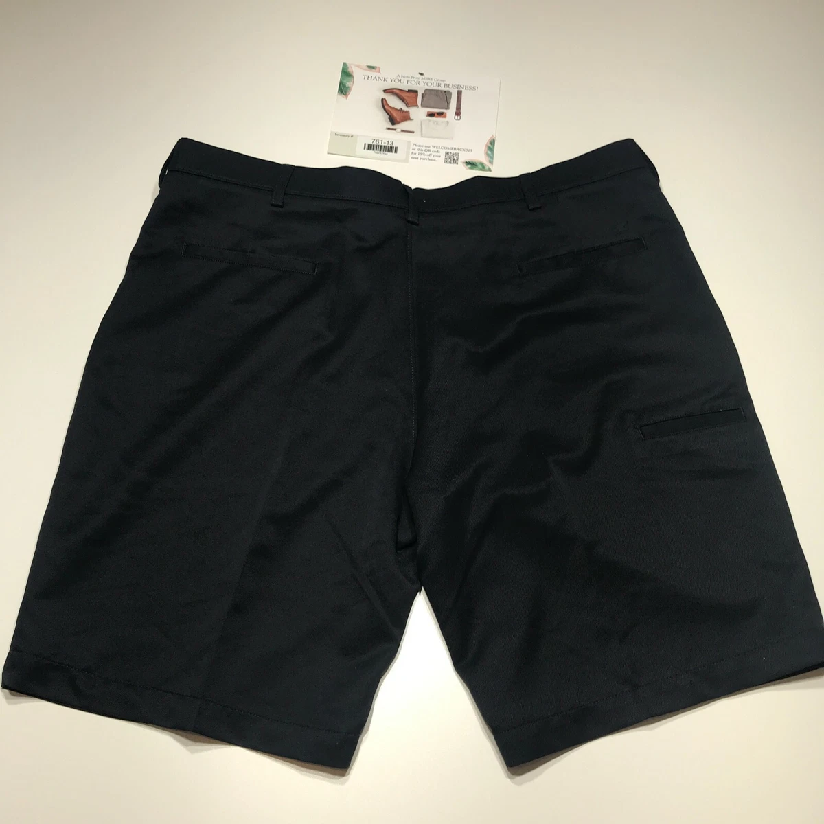Haggar H26 Shorts Mens Size 40 Navy Flat Front Polyester Active