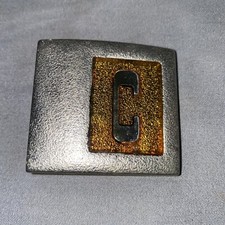 VINTAGE LEE N.Y. MADE IN USA BELT BUCKLE LETTER "C"