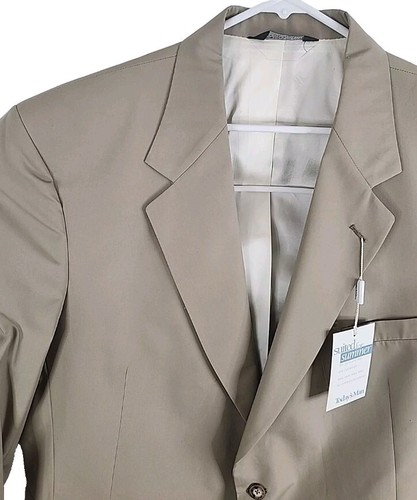 Today's Man Summer Suit Collection NWT Mens Tan Light Taupe Suit Jacket 48R $100
