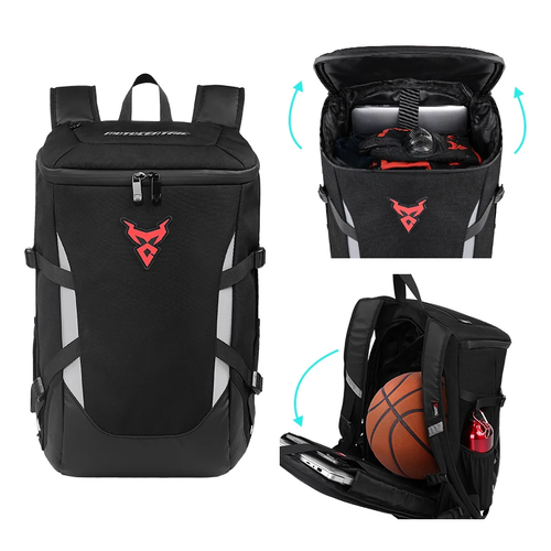 28L Red Motorcycle Backpack Waterproof Helmet Luggage Backpack Bag Accessories - Picture 3 of 23