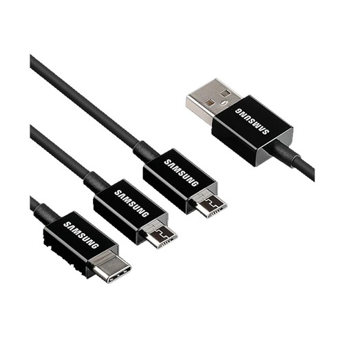 SAMSUNG SPA-MC31UMB Multi Charge Cable Black 1M (Type-C 1 ea / Micro 5 Pin 2 ea) - Photo 2 sur 3