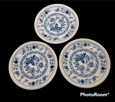 Blue Onion Ironstone Kensington Staffordshire Biltons Bread Dessert Plates - 3