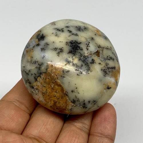 116.2g, 2.3"x2.3"x1.2", Dendrite Opal Palm-Stone Reiki Energy Crystal, B27841 - Picture 2 of 12
