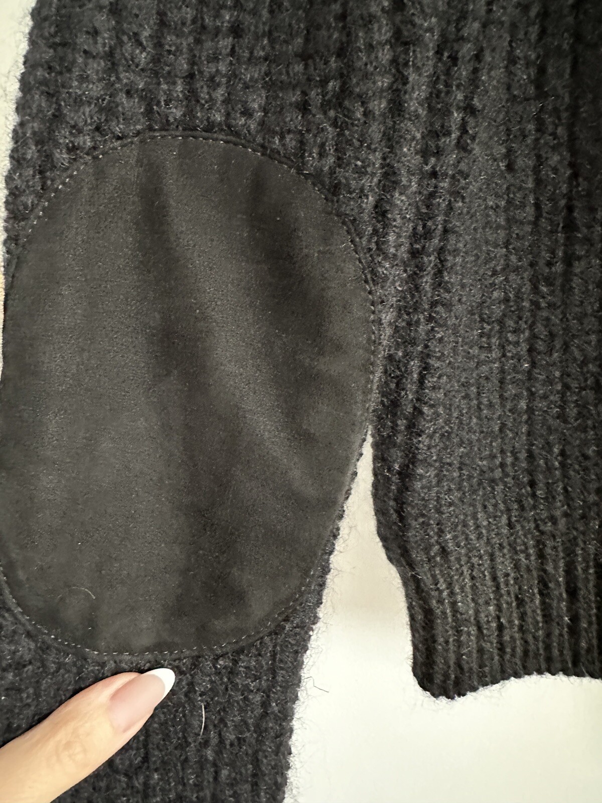 Maglione Saint Laurent Paris NERO SPESSO BIANCO DETTAGLI SHEARLING taglia S