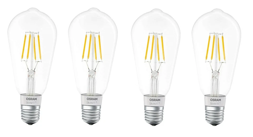 4x OSRAM SMART+ LED Filament Edison BT E27 dimmbar EEK: F (Spektrum A bis G)