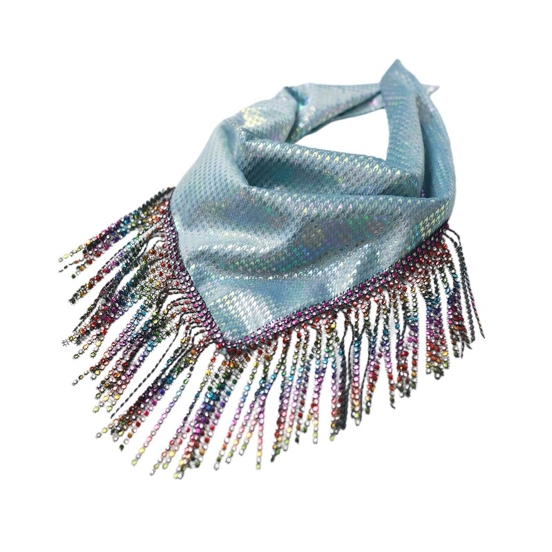 Fringed Bandana Party Bandanas Rhinestones Square Scarf Headwear for