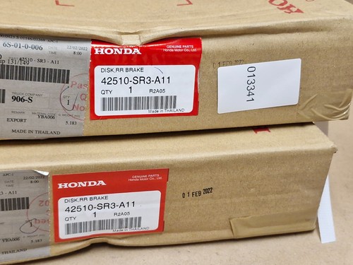 Honda Jazz Rear Brake Disc Set 1.5 i-VTEC 2007-2014 42510SR3A11 Genuine NEW - Picture 7 of 10