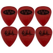 EVH Eddie Van Halen Signature Guitar Picks, Dunlop Max-Grip 1.0mm, Red, 6-Pack